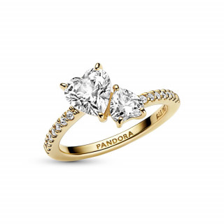 Svjetlucavi prsten „Dva srca” 