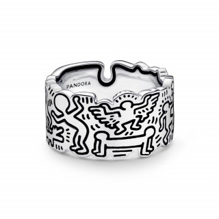 Prsten Keith Haring™ x Pandora Line Art ljubav i ljudi​ 