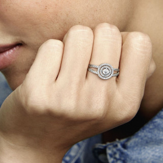 Sparkling Double Halo Ring 