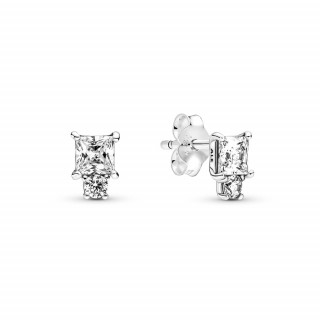 Sparkling Round & Square Earrings 