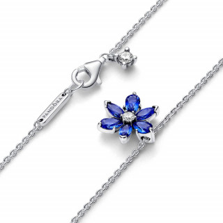 Svjetlucava plava ogrlica s herbarij klaster privjeskom 