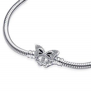 Pandora Moments Butterfly Clasp Snake Chain Bracelet 