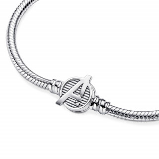 Pandora Moments Marvel The Avengers Logo Clasp Snake Chain Bracelet 