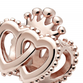 Crown and Entwined Hearts  Charm 