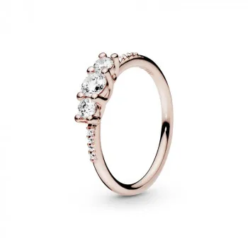 Clear Three-Stone Ring 