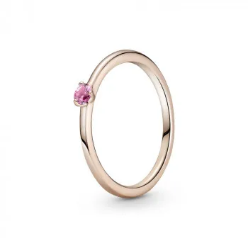 Pink Solitaire Ring 