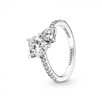 Svjetlucavi prsten „Dva srca” 