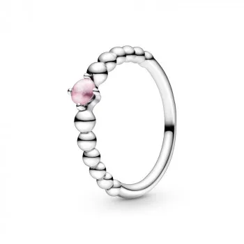 Petal Pink Beaded Ring 