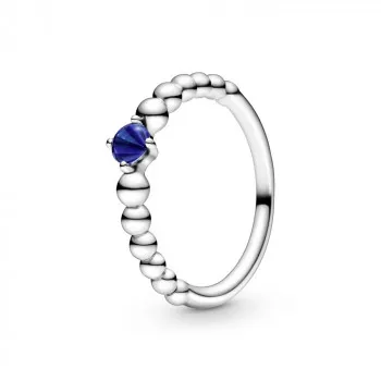 Sea Blue Beaded Ring 