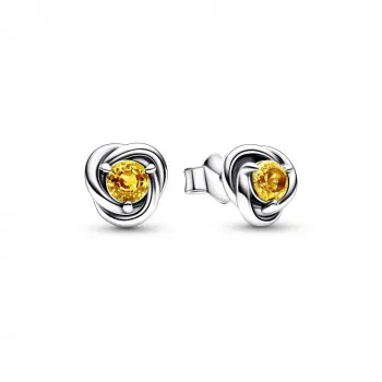 Sterling silver stud earrings with honey coloured crystal 