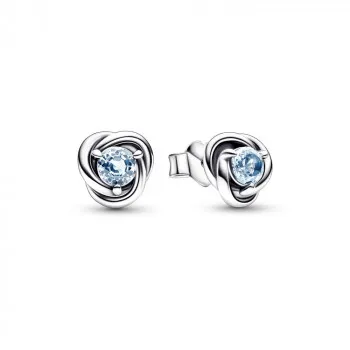 Sterling silver stud earrings with sea aqua blue crystal 
