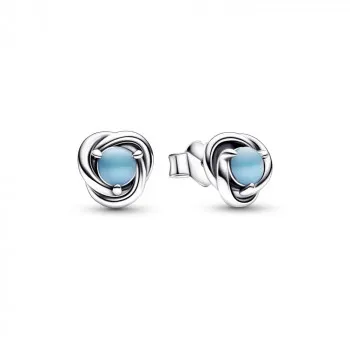 Sterling silver stud earrings with capri blue crystal 
