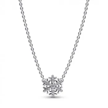 Snowflake sterling silver collier with clear cubic zirconia 