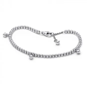 Sterling silver bracelet with clear cubic zirconia 