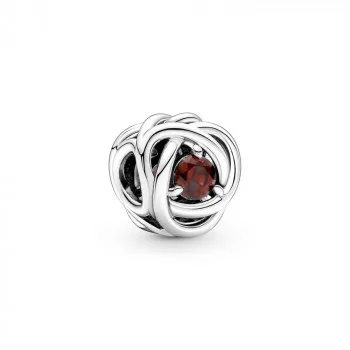 Red Eternity Circle Charm 