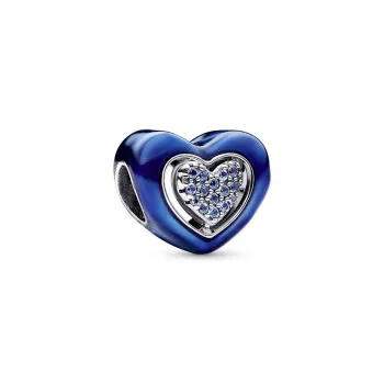 Blue Spinnable Heart Charm 