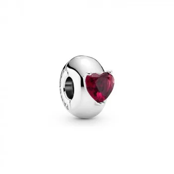 Red Heart Solitaire Clip Charm 