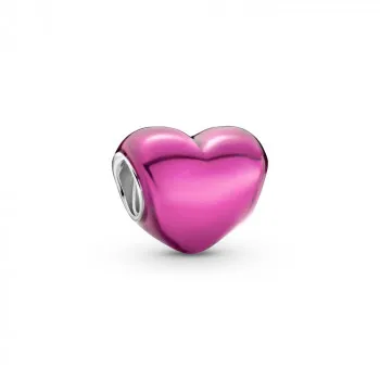 Metallic Pink Heart Charm 
