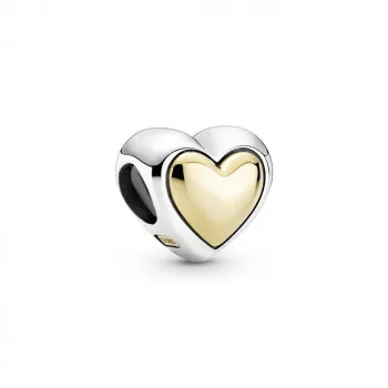 Domed Golden Heart Charm 