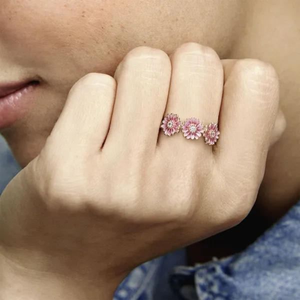 Prsten Tri ružičaste tratinčice 