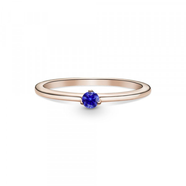 Stellar Blue Solitaire Ring 