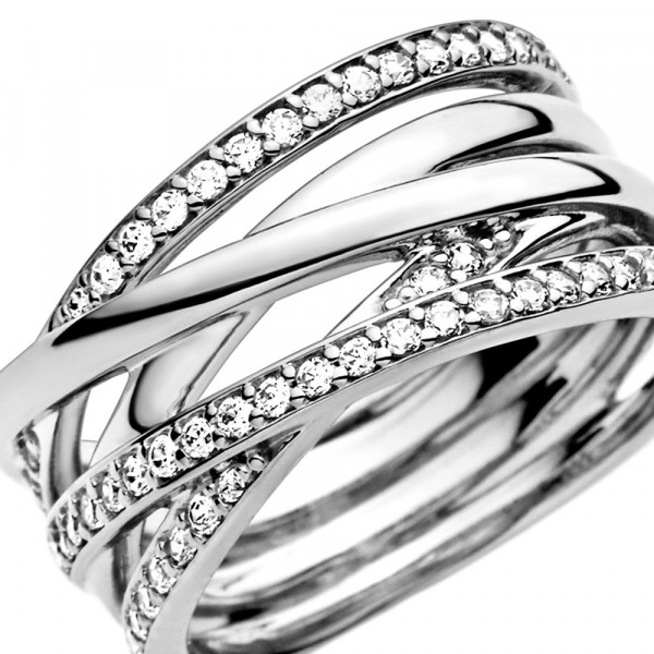 Sparkling & Polished Lines Ring 