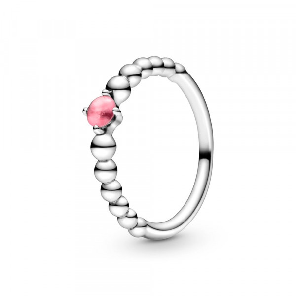 Prsten s kuglicama nježno ružičasti 