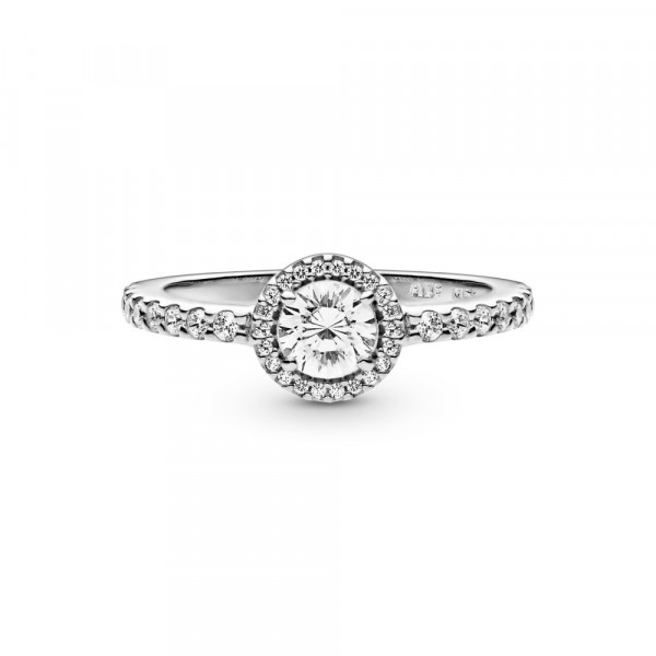 Classic Sparkle Halo Ring 