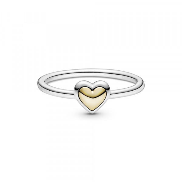Prsten Ispupčeno zlatno srce 