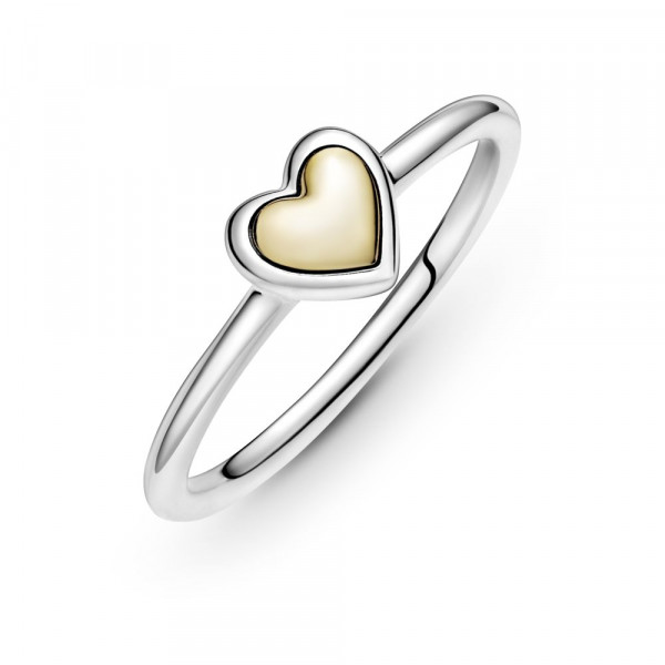 Domed Golden Heart Ring 