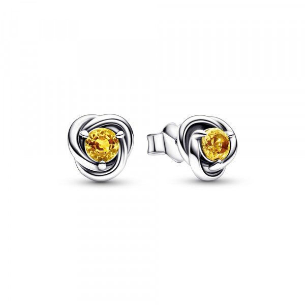 Sterling silver stud earrings with honey coloured crystal 