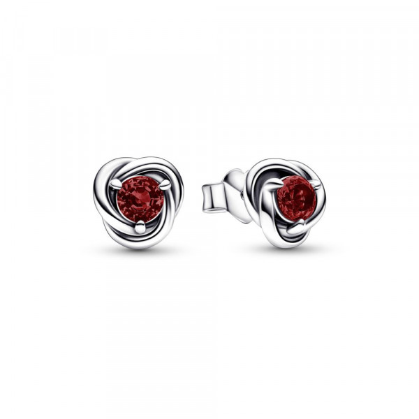 Sterling silver stud earrings with salsa red crystal 