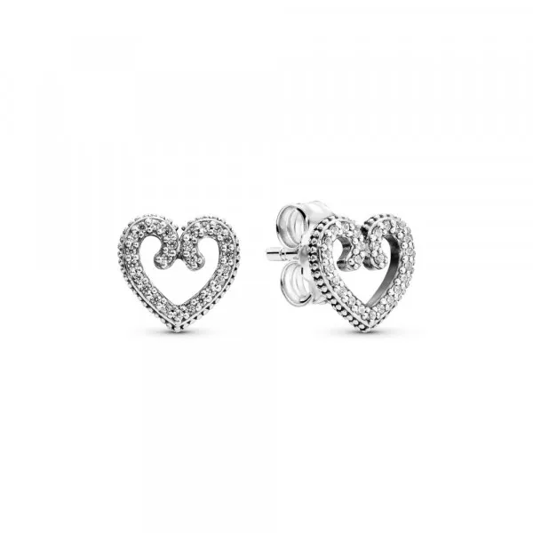 Heart Swirl Stud Earrings 