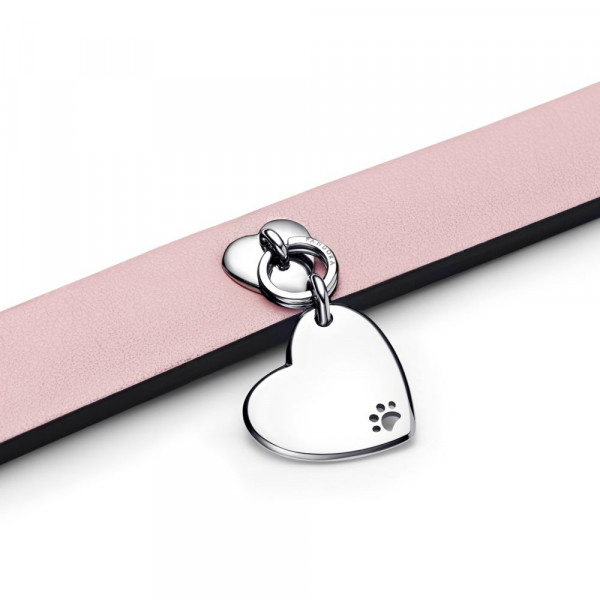 Pink Leather-free Fabric Pet Collar 