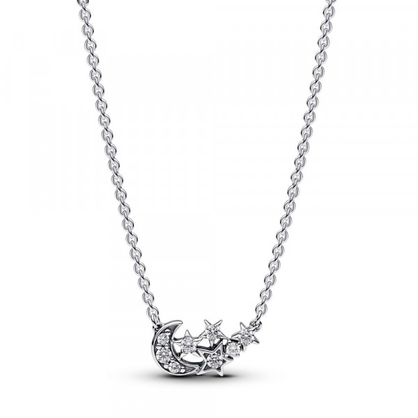 Sparkling Moon & Star Collier Necklace 
