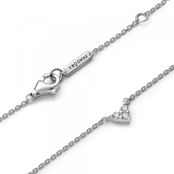 Triple Stone Heart Collier Necklace 