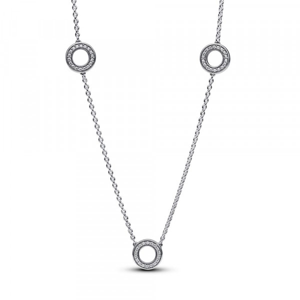 Pavé Circles Chain Necklace 