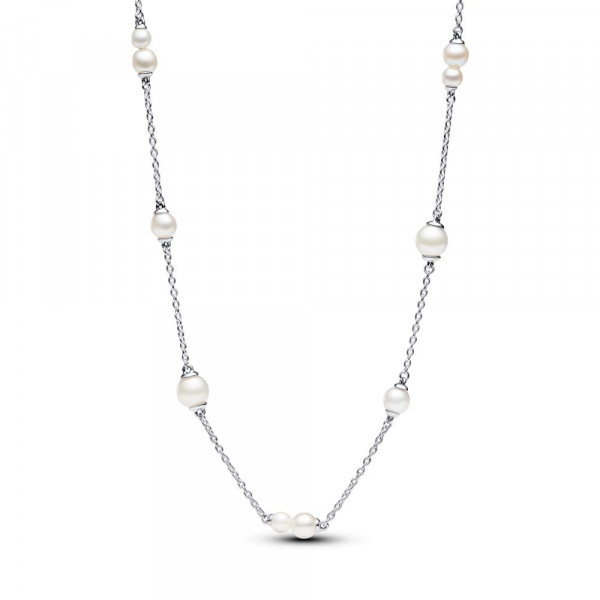 Treated Freshwater Cultured Pearl Station Chain Necklace 