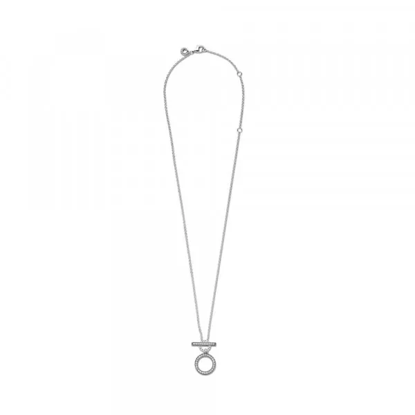 Double Hoop T-bar Necklace 