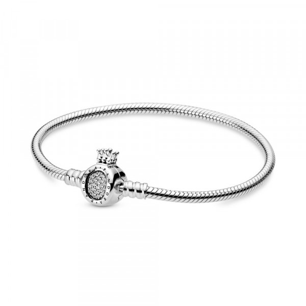 Pandora Moments Crown O Clasp Snake Chain Bracelet 