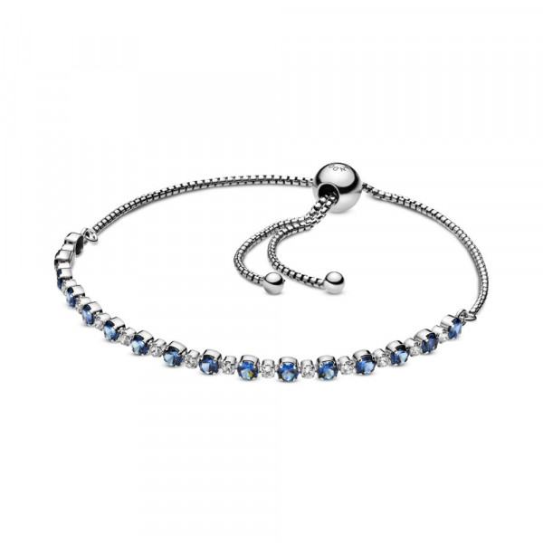 Blue & Clear Sparkle Slider Bracelet 
