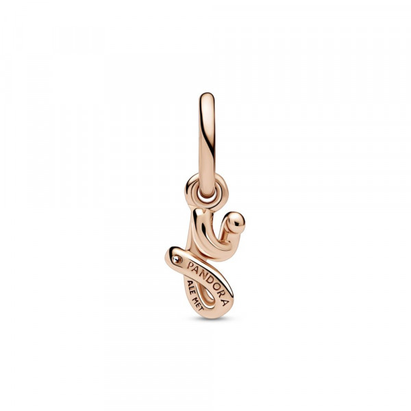 Letter y 14k rose gold-plated dangle with clear cubic zirconia 