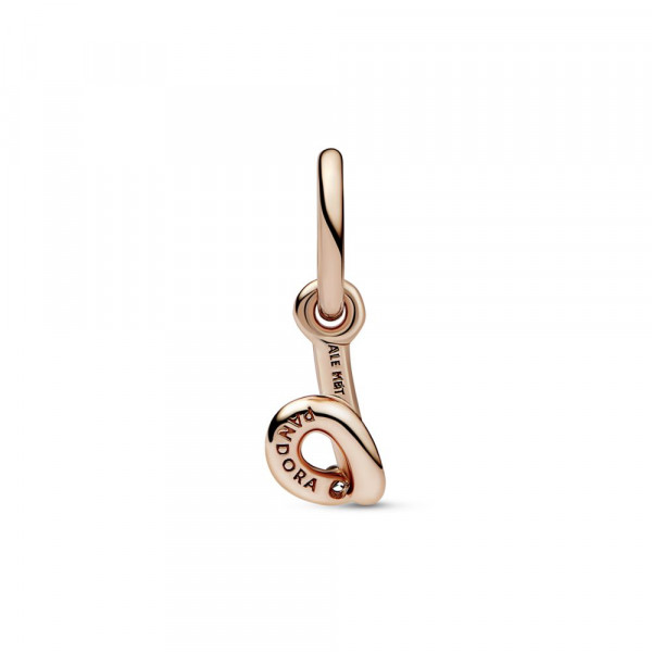Letter b 14k rose gold-plated dangle with clear cubic zirconia 
