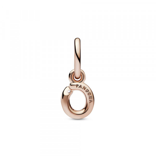 Letter o 14k rose gold-plated dangle with clear cubic zirconia 