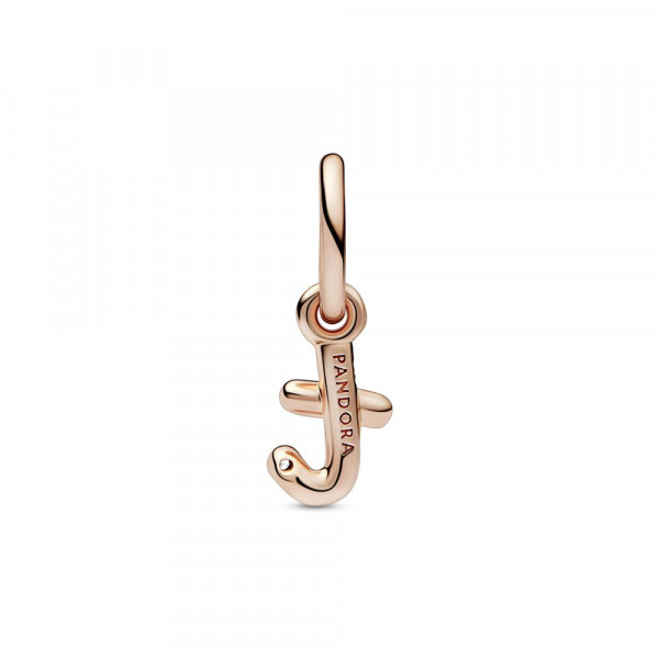Letter t 14k rose gold-plated dangle with clear cubic zirconia 