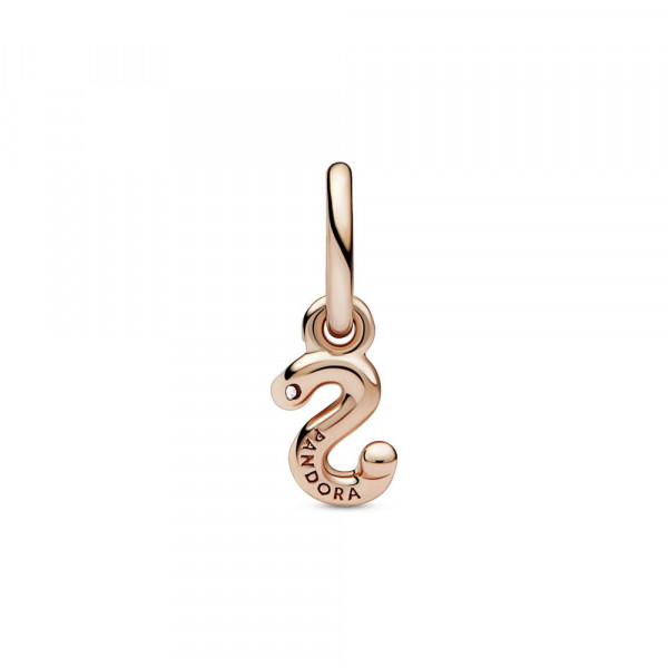 Letter s 14k rose gold-plated dangle with clear cubic zirconia 