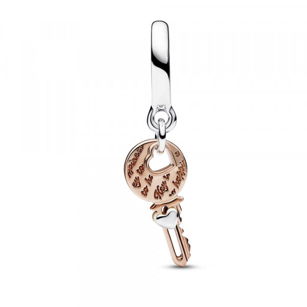 Key sterling silver and 14k rose gold-plated dangle 
