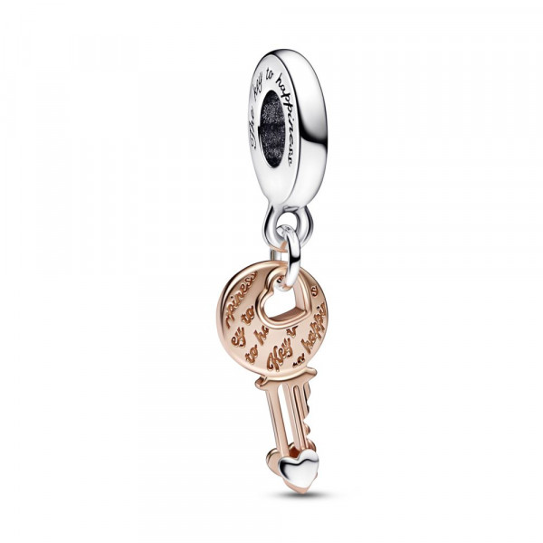 Key sterling silver and 14k rose gold-plated dangle 