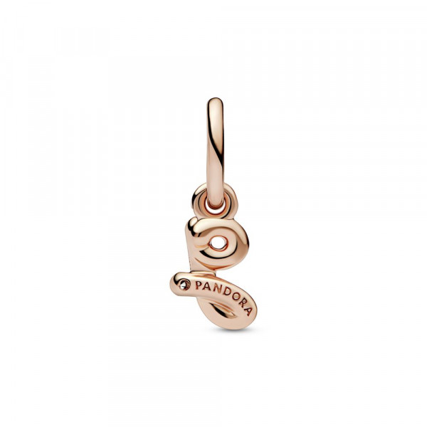 Letter g 14k rose gold-plated dangle with clear cubic zirconia 