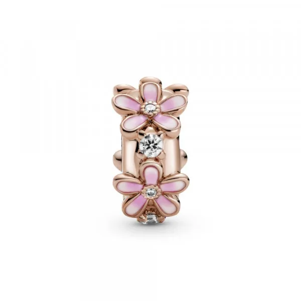 Pink Daisy Spacer Clip Charm 